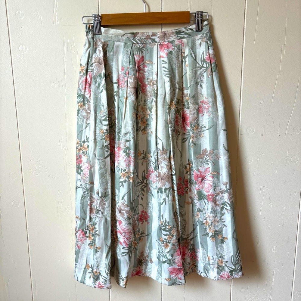 Vintage Floral and Striped Summer Skirt